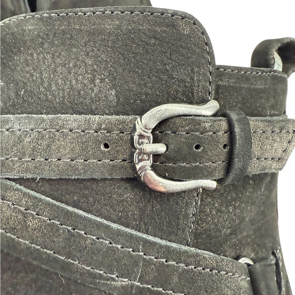 Sam Edelman Patty Black Suede Leather Ankle Boots Zip Buckle Boots 6M / 7.5M - Picture 10 of 13